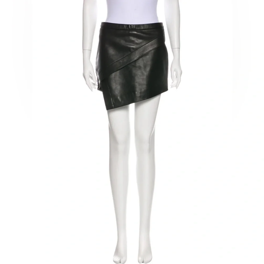Mason Black Leather Mini Skirt - Picture 1 of 3